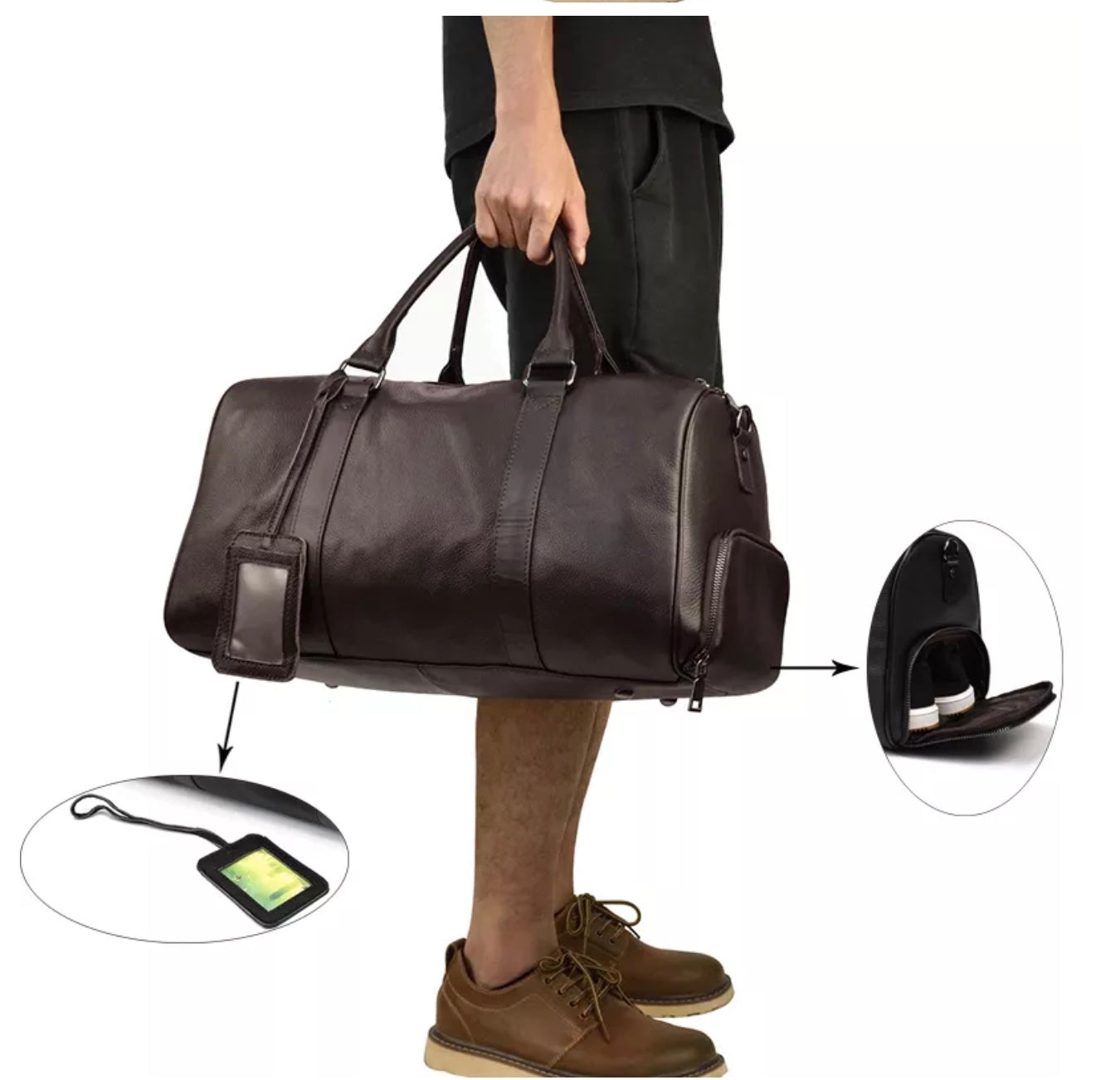 Genuine Leather Duffel Bag