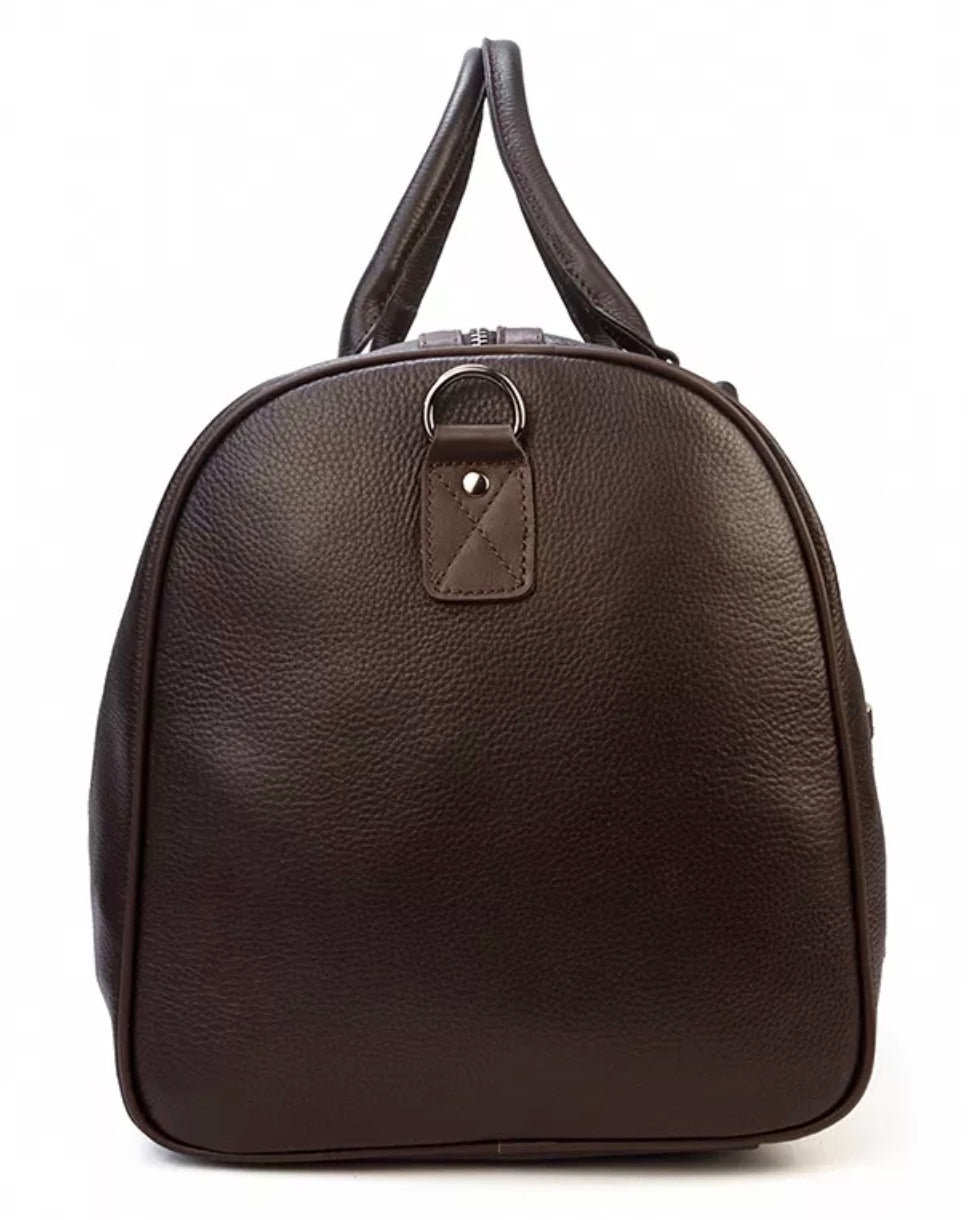 Genuine Leather Duffel - Brunette Brown