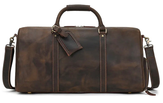 Genuine Leather Duffel - Hickory Brown (55cm)