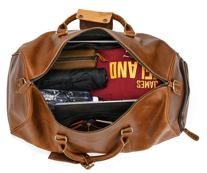 Genuine Leather Duffel - Copper Brown (55cm)