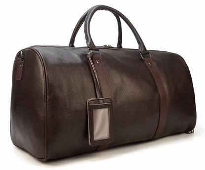 Genuine Leather Duffel - Brunette Brown