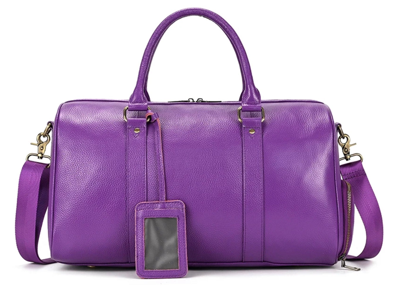 Genuine Leather Duffel - Twitch Purple