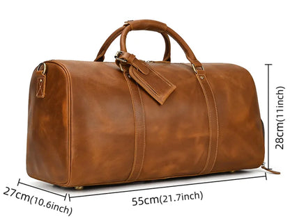 Genuine Leather Duffel - Copper Brown (55cm)