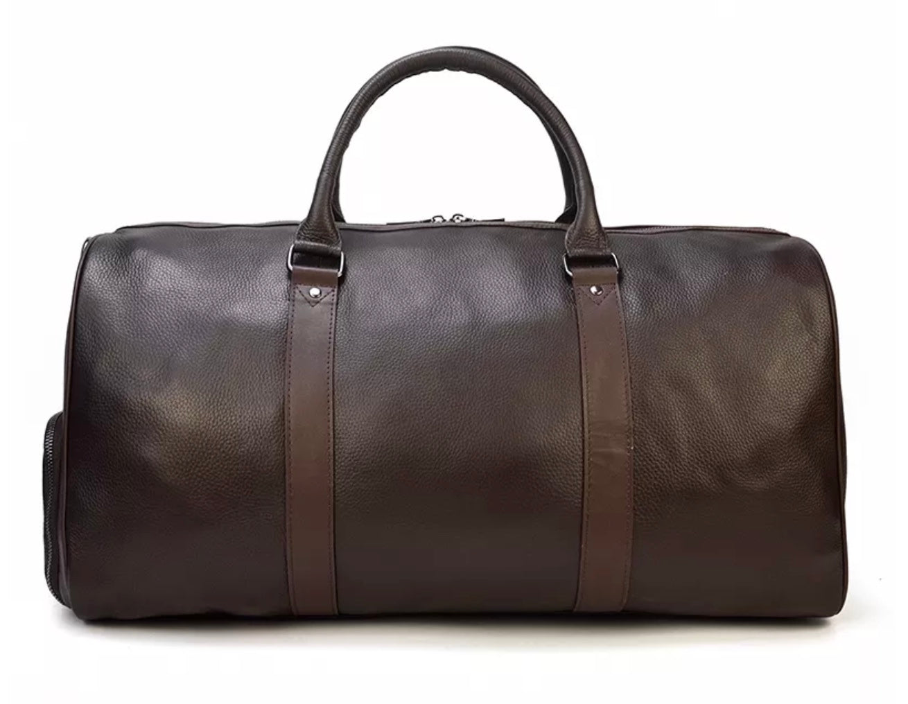 Genuine Leather Duffel - Brunette Brown