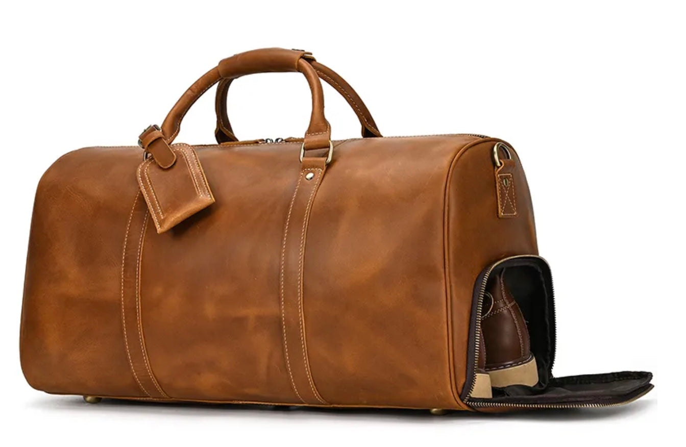 Genuine Leather Duffel - Copper Brown (55cm)