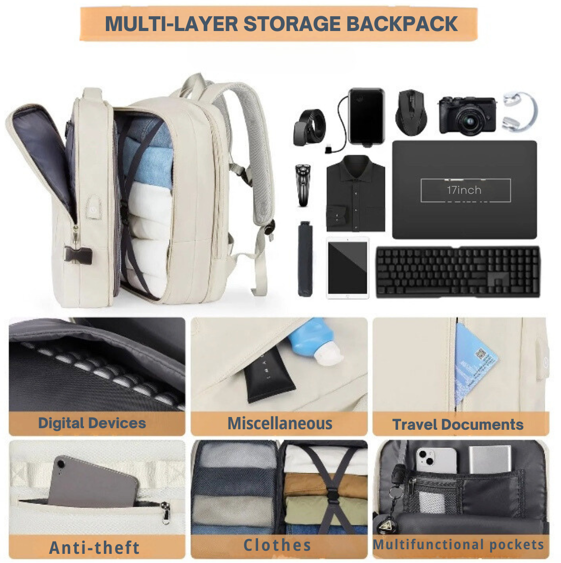 Handy Carry-On Expandable Travel Backpack